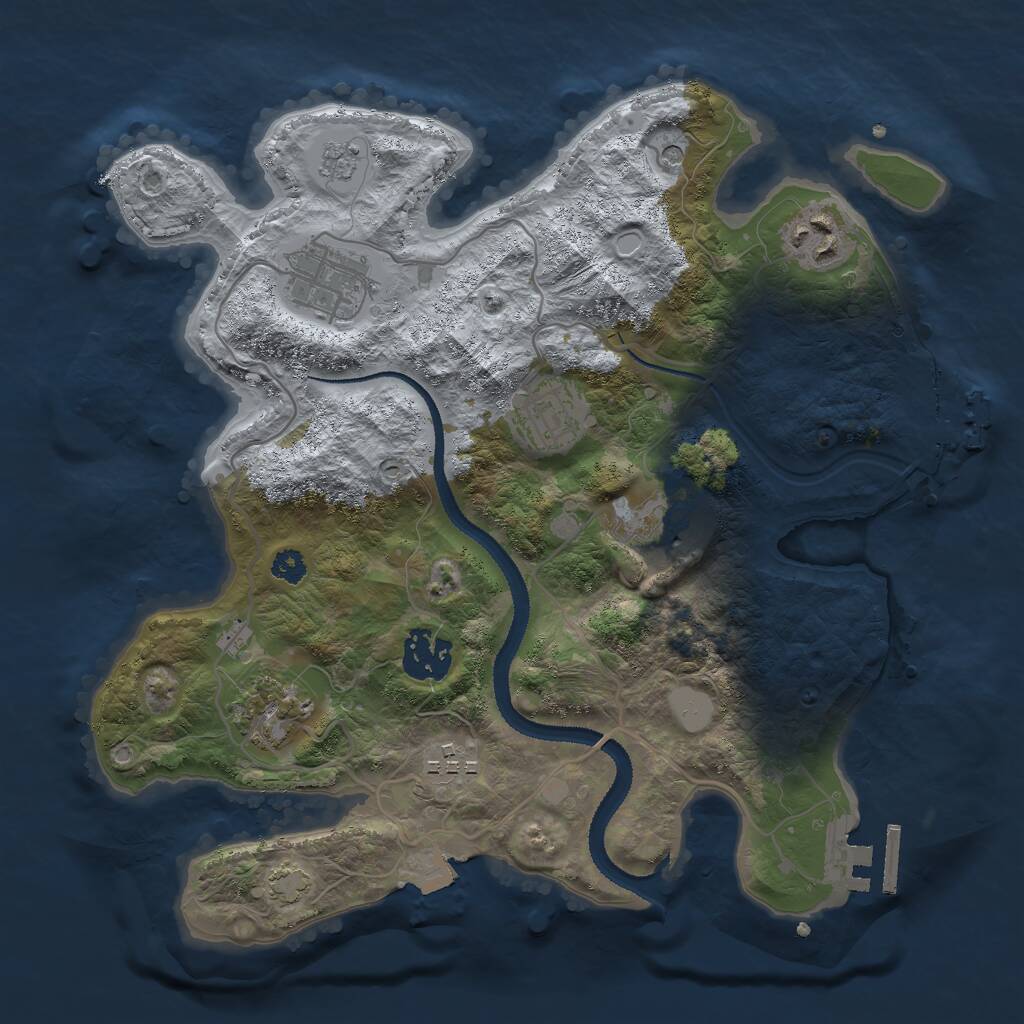 Rust Map: Procedural Map, Size: 3000, Seed: 225885913, 13 Monuments