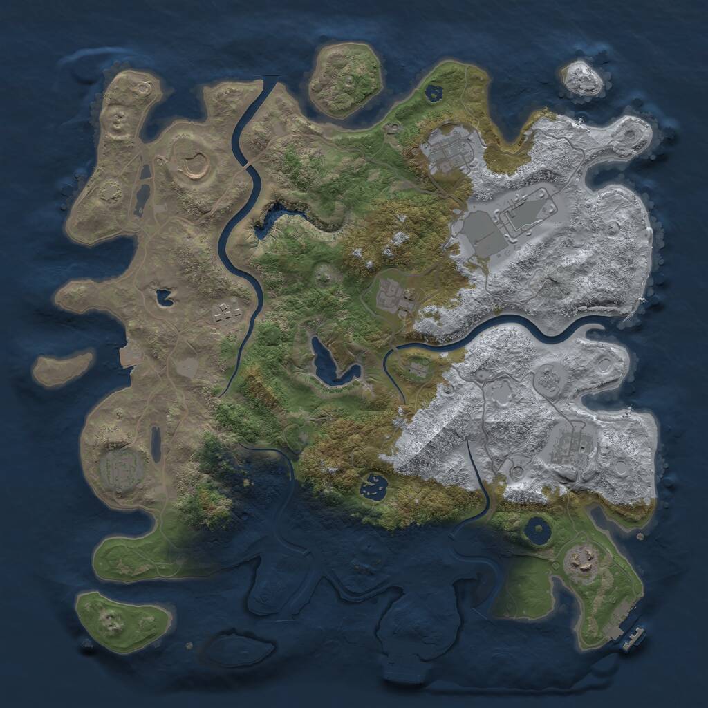 Rust Map: Procedural Map, Size: 4000, Seed: 1903952812, 15 Monuments