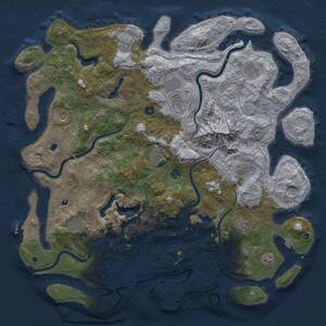 Thumbnail Rust Map: Procedural Map, Size: 5000, Seed: 17129657, 17 Monuments