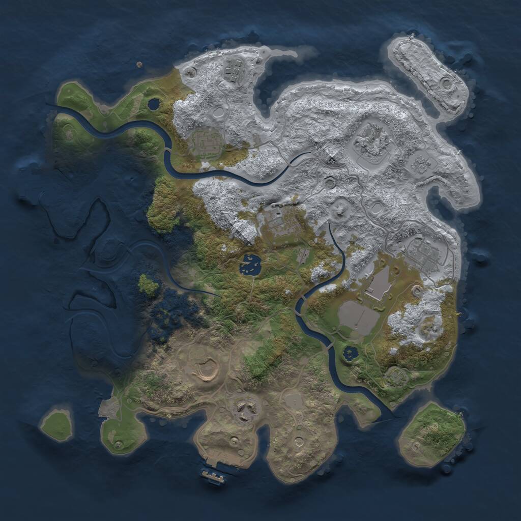 Rust Map: Procedural Map, Size: 3500, Seed: 10382854, 15 Monuments
