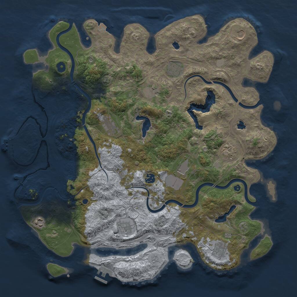 Rust Map: Procedural Map, Size: 4500, Seed: 40862141, 17 Monuments
