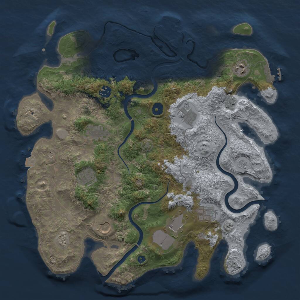 Rust Map: Procedural Map, Size: 3750, Seed: 348726760, 15 Monuments