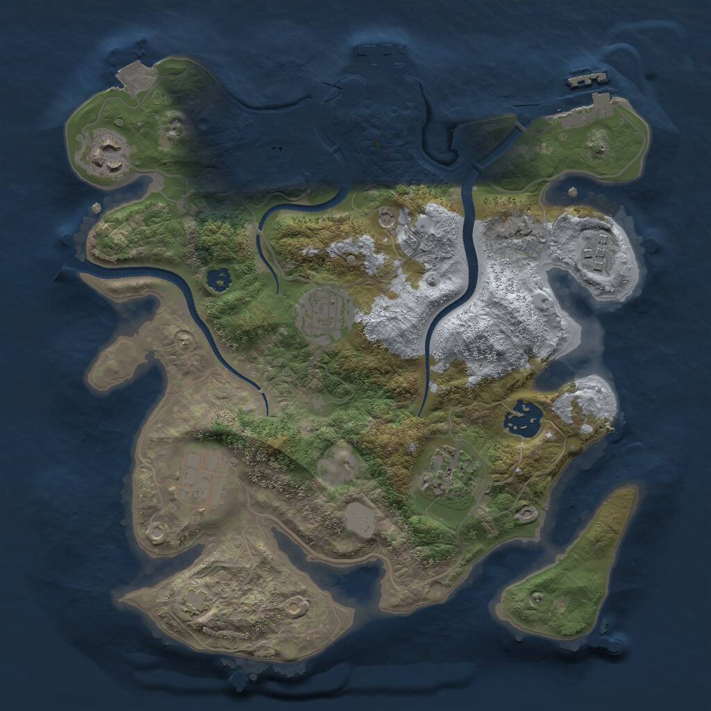 Rust Map: Procedural Map, Size: 2900, Seed: 1506199124, 11 Monuments