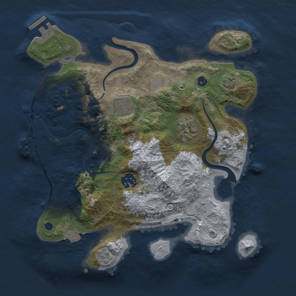 Rust Map: Procedural Map, Size: 3000, Seed: 31693, 10 Monuments