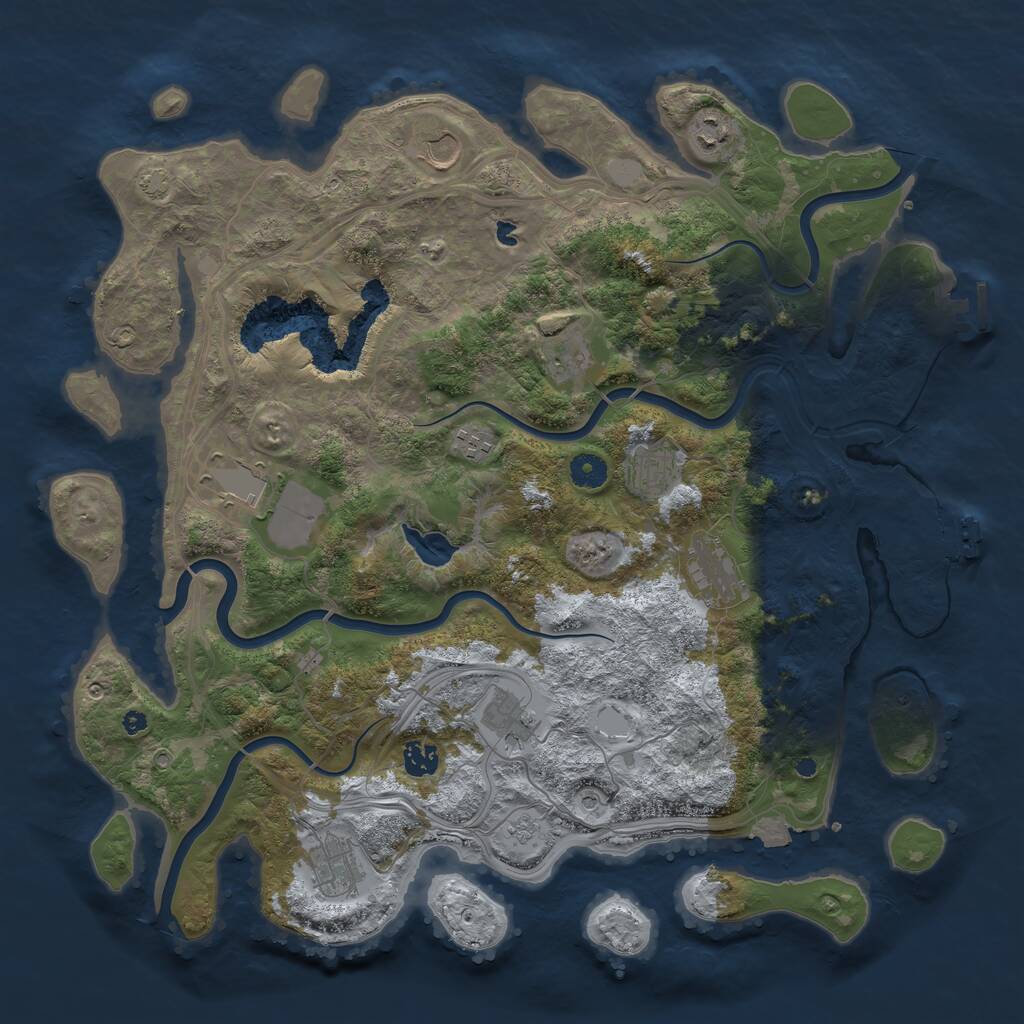 Rust Map: Procedural Map, Size: 4250, Seed: 2026160766, 16 Monuments
