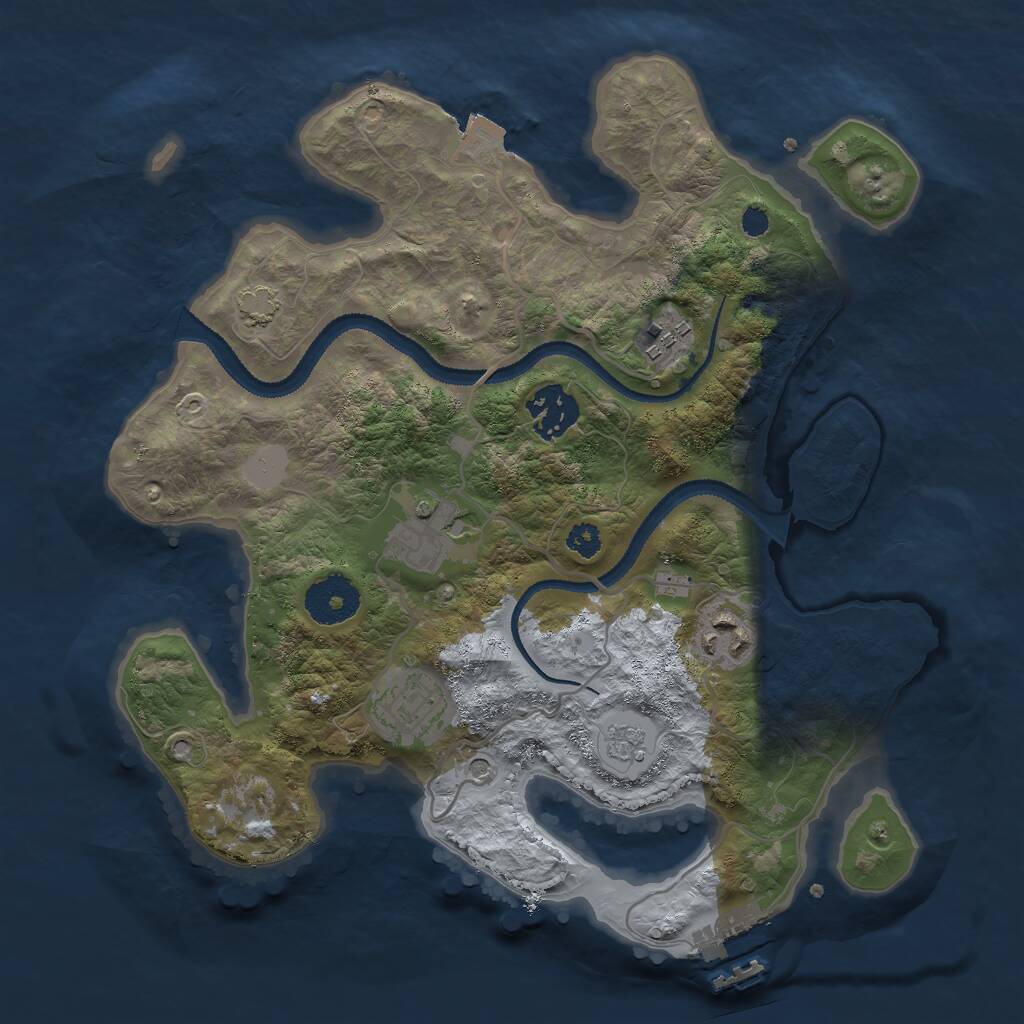 Rust Map: Procedural Map, Size: 3000, Seed: 1169061900, 10 Monuments