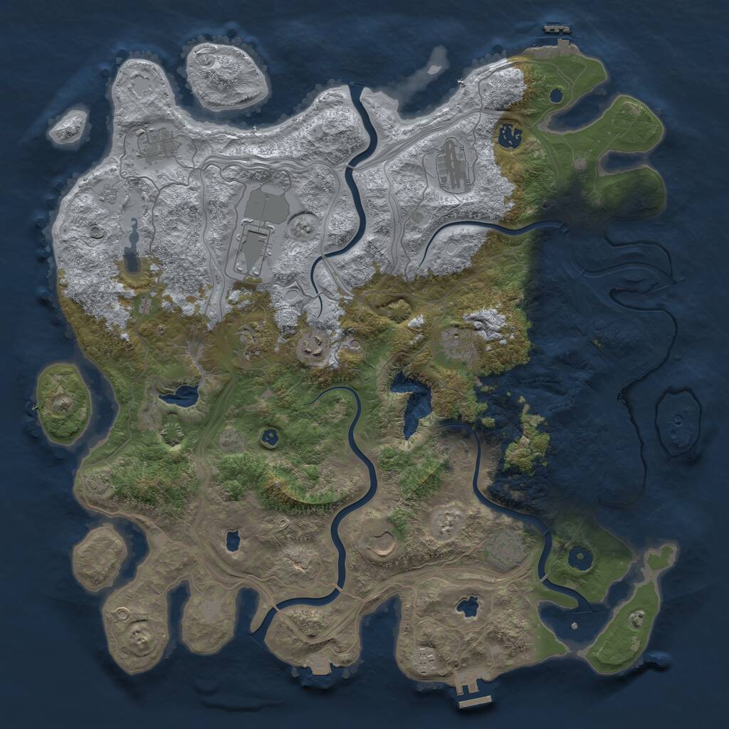 Rust Map: Procedural Map, Size: 4500, Seed: 872553708, 16 Monuments