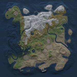 Thumbnail Rust Map: Procedural Map, Size: 3600, Seed: 209736, 16 Monuments