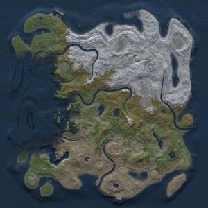 Thumbnail Rust Map: Procedural Map, Size: 4500, Seed: 520461259, 16 Monuments