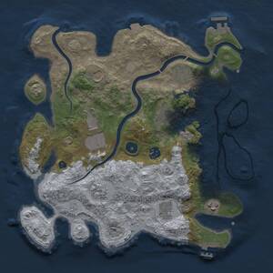 Thumbnail Rust Map: Procedural Map, Size: 3500, Seed: 76547, 15 Monuments