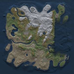 Thumbnail Rust Map: Procedural Map, Size: 4000, Seed: 6986835, 15 Monuments