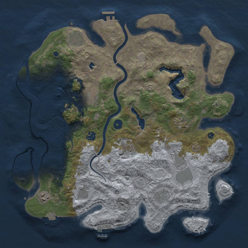 Rust Map: Procedural Map, Size: 4000, Seed: 379859120, 16 Monuments