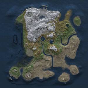Thumbnail Rust Map: Procedural Map, Size: 3000, Seed: 6093, 11 Monuments