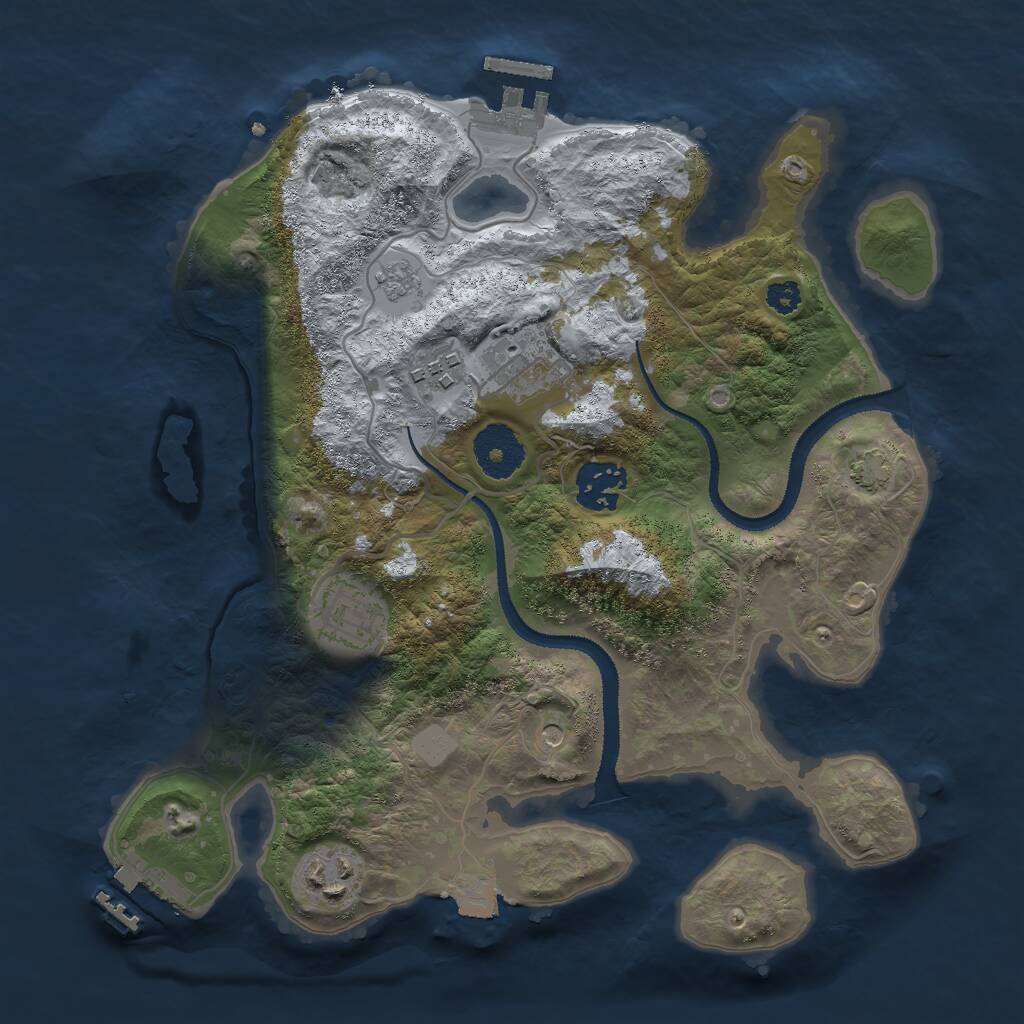 Rust Map: Procedural Map, Size: 3000, Seed: 6093, 11 Monuments