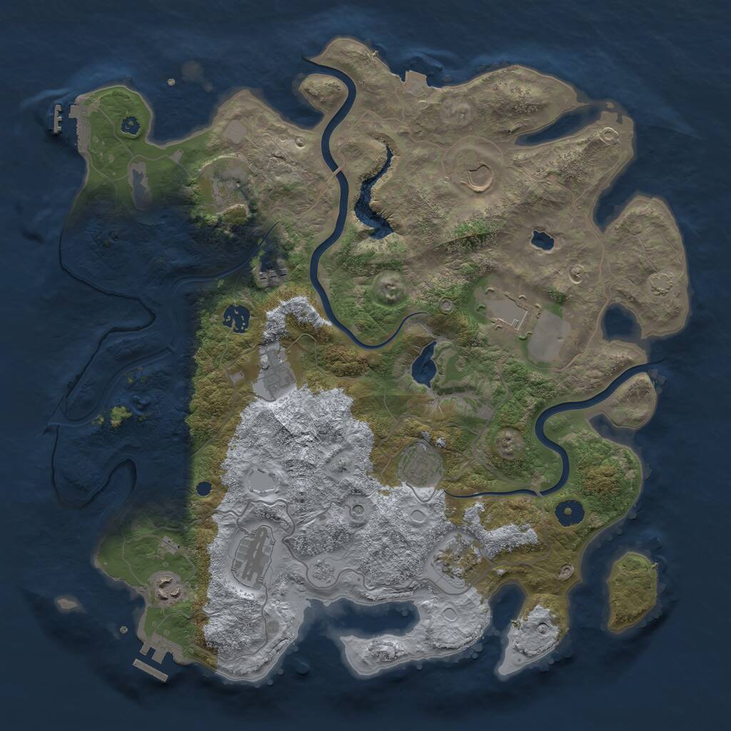 Rust Map: Procedural Map, Size: 4000, Seed: 954993750, 16 Monuments
