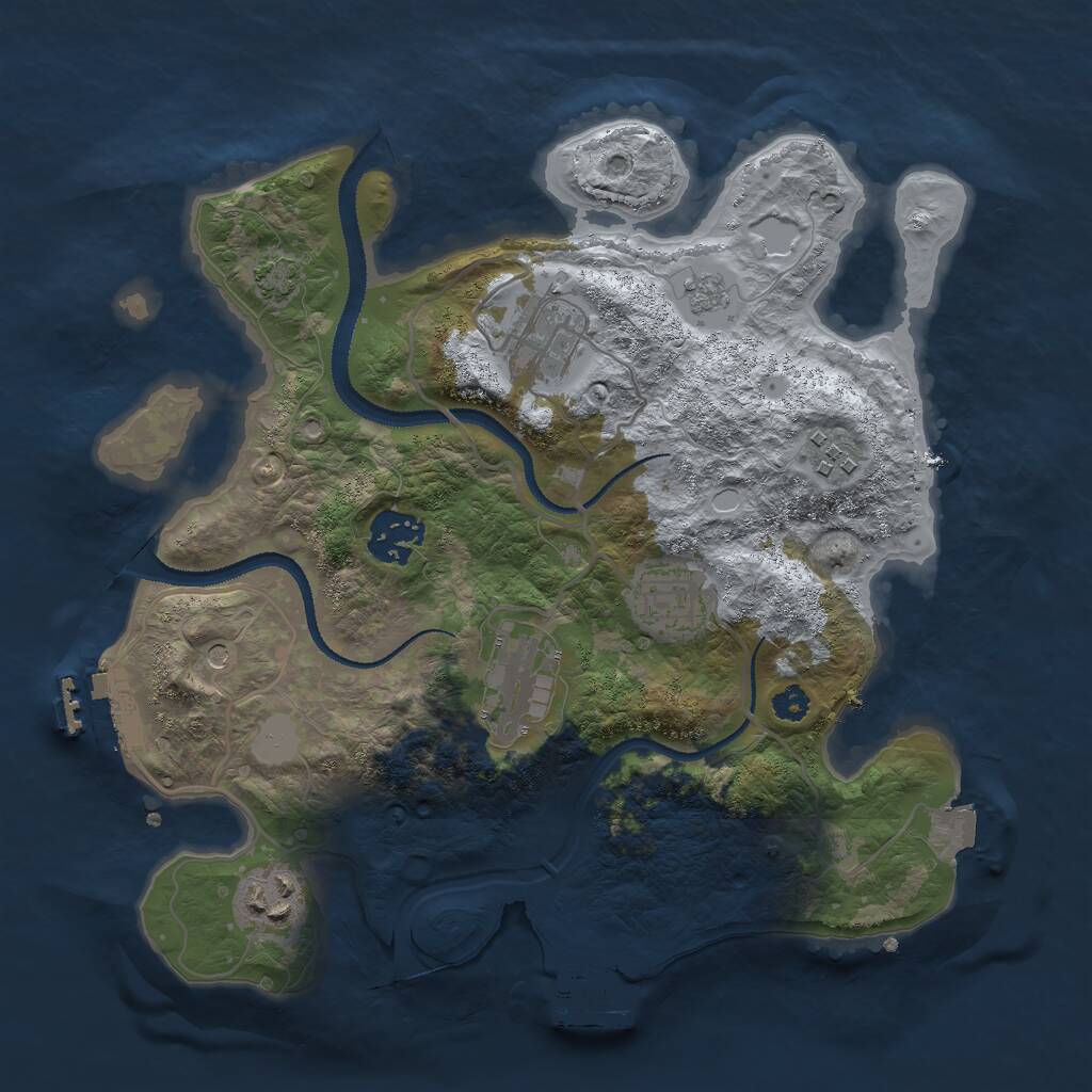 Rust Map: Procedural Map, Size: 3000, Seed: 1318679782, 12 Monuments