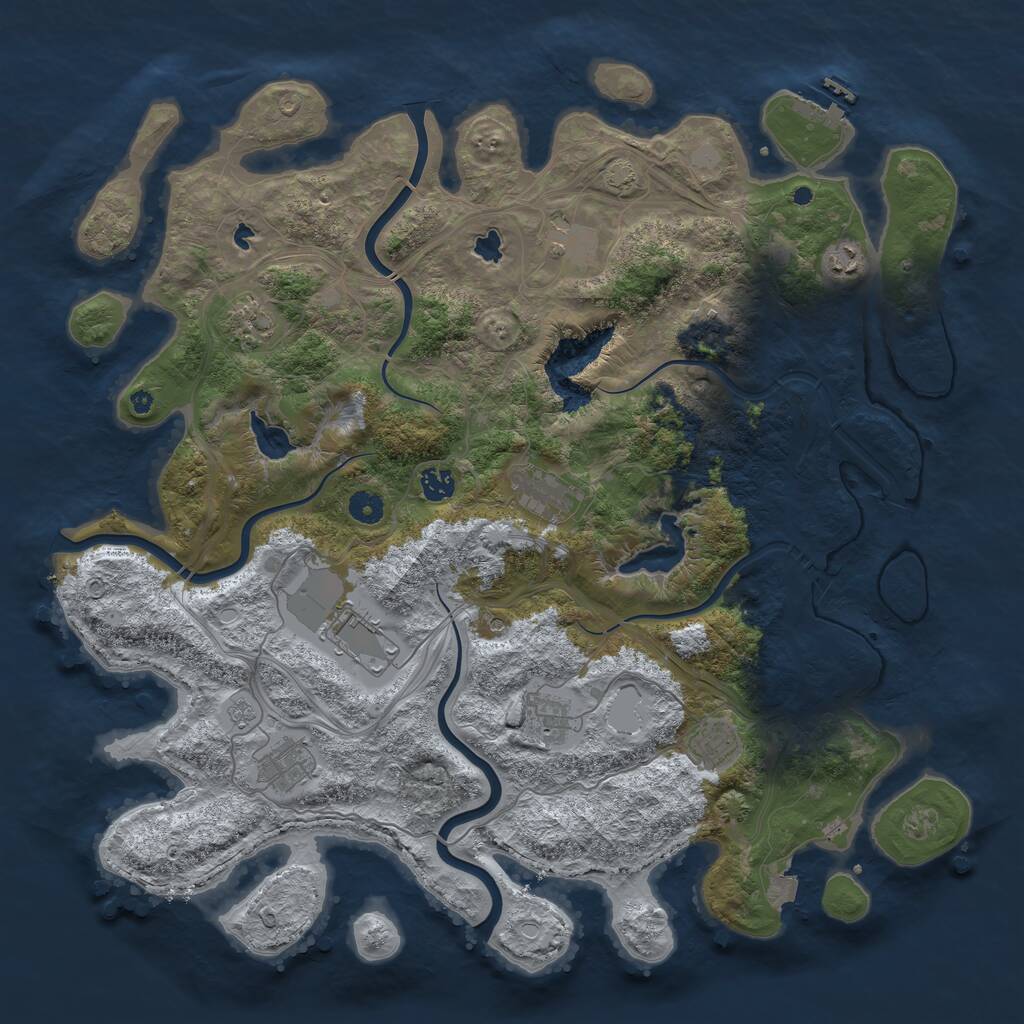 Rust Map: Procedural Map, Size: 4500, Seed: 248828971, 15 Monuments