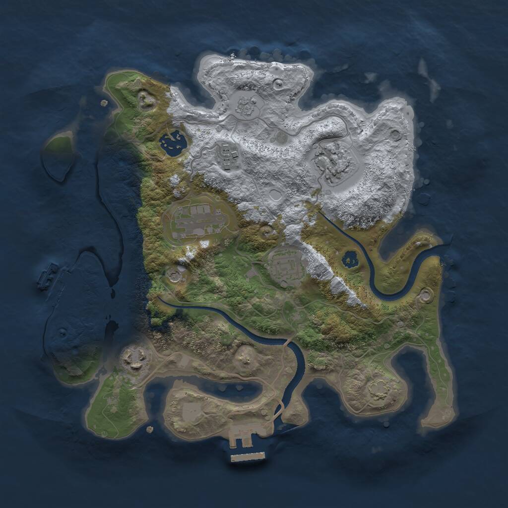 Rust Map: Procedural Map, Size: 3000, Seed: 1682040280, 12 Monuments