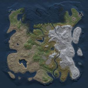 Thumbnail Rust Map: Procedural Map, Size: 4000, Seed: 14670, 16 Monuments