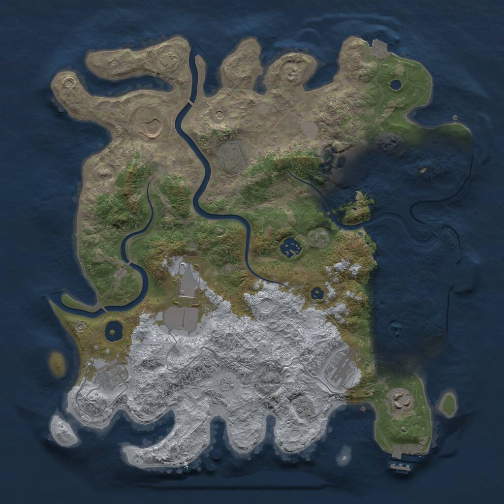 Rust Map: Procedural Map, Size: 3850, Seed: 892723973, 15 Monuments
