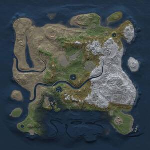 Thumbnail Rust Map: Procedural Map, Size: 3655, Seed: 126587, 15 Monuments