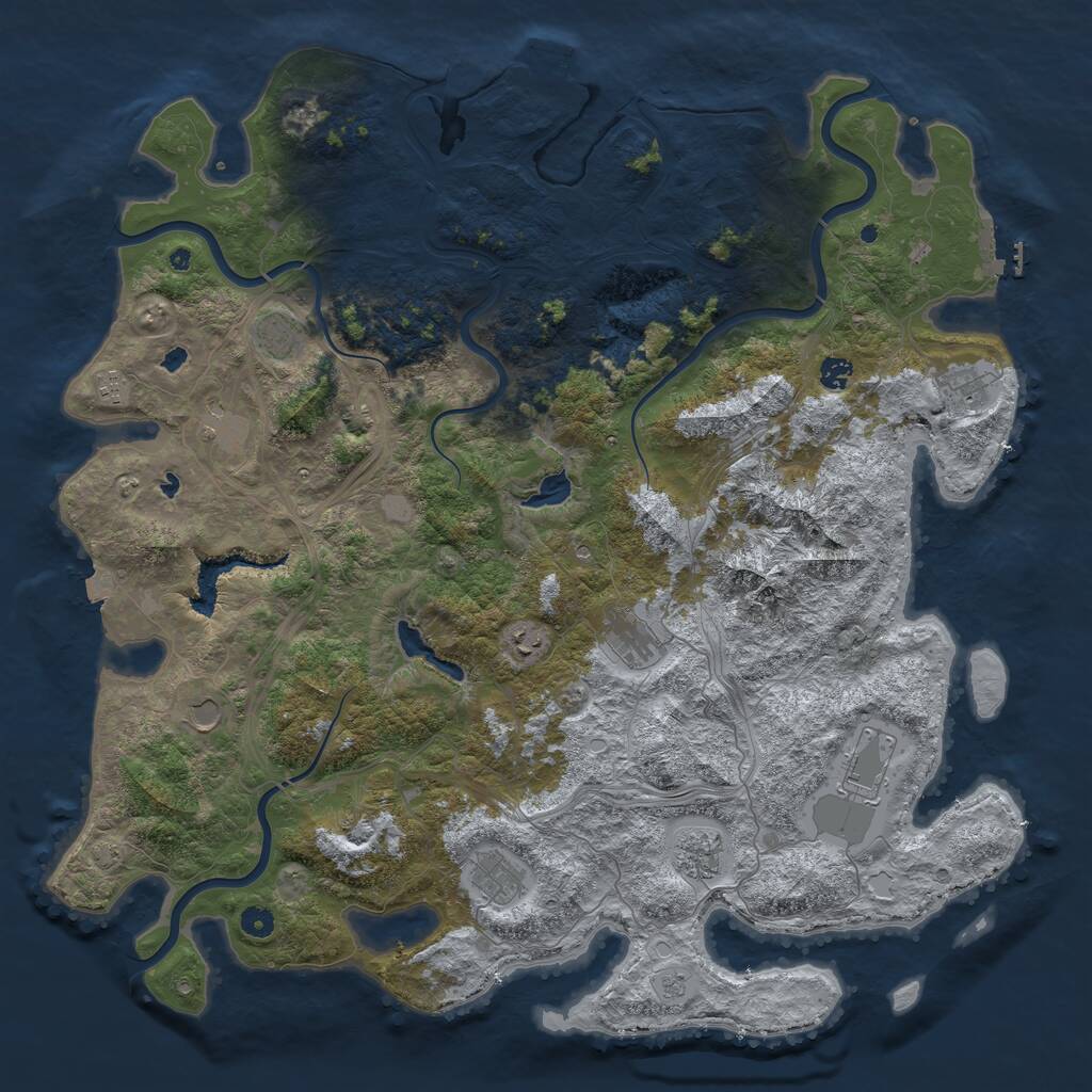 Rust Map: Procedural Map, Size: 5000, Seed: 1813022939, 17 Monuments