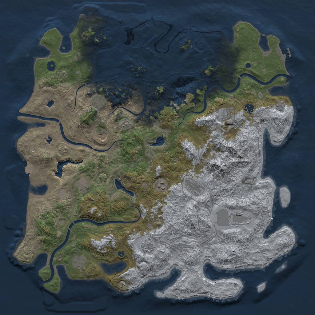 Rust Map: Procedural Map, Size: 5000, Seed: 1813022939, 17 Monuments