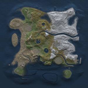 Thumbnail Rust Map: Procedural Map, Size: 3000, Seed: 2108495174, 13 Monuments