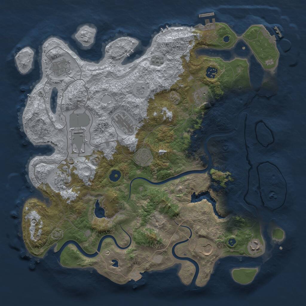 Rust Map: Procedural Map, Size: 4000, Seed: 149344, 16 Monuments