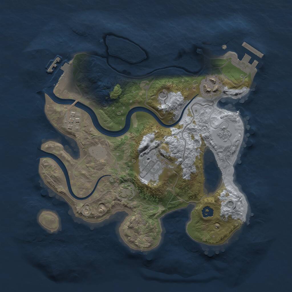 Rust Map: Procedural Map, Size: 2500, Seed: 87342109, 9 Monuments