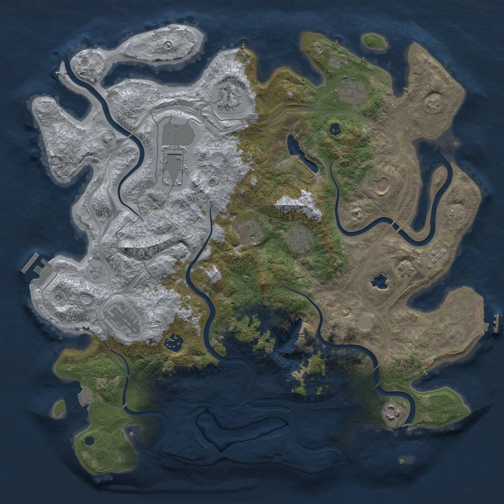 Rust Map: Procedural Map, Size: 4250, Seed: 4087, 16 Monuments