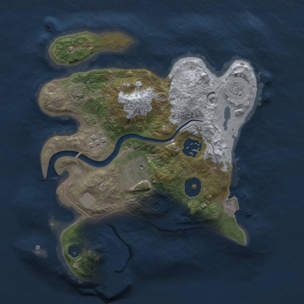 Rust Map: Procedural Map, Size: 2500, Seed: 31245066, 8 Monuments