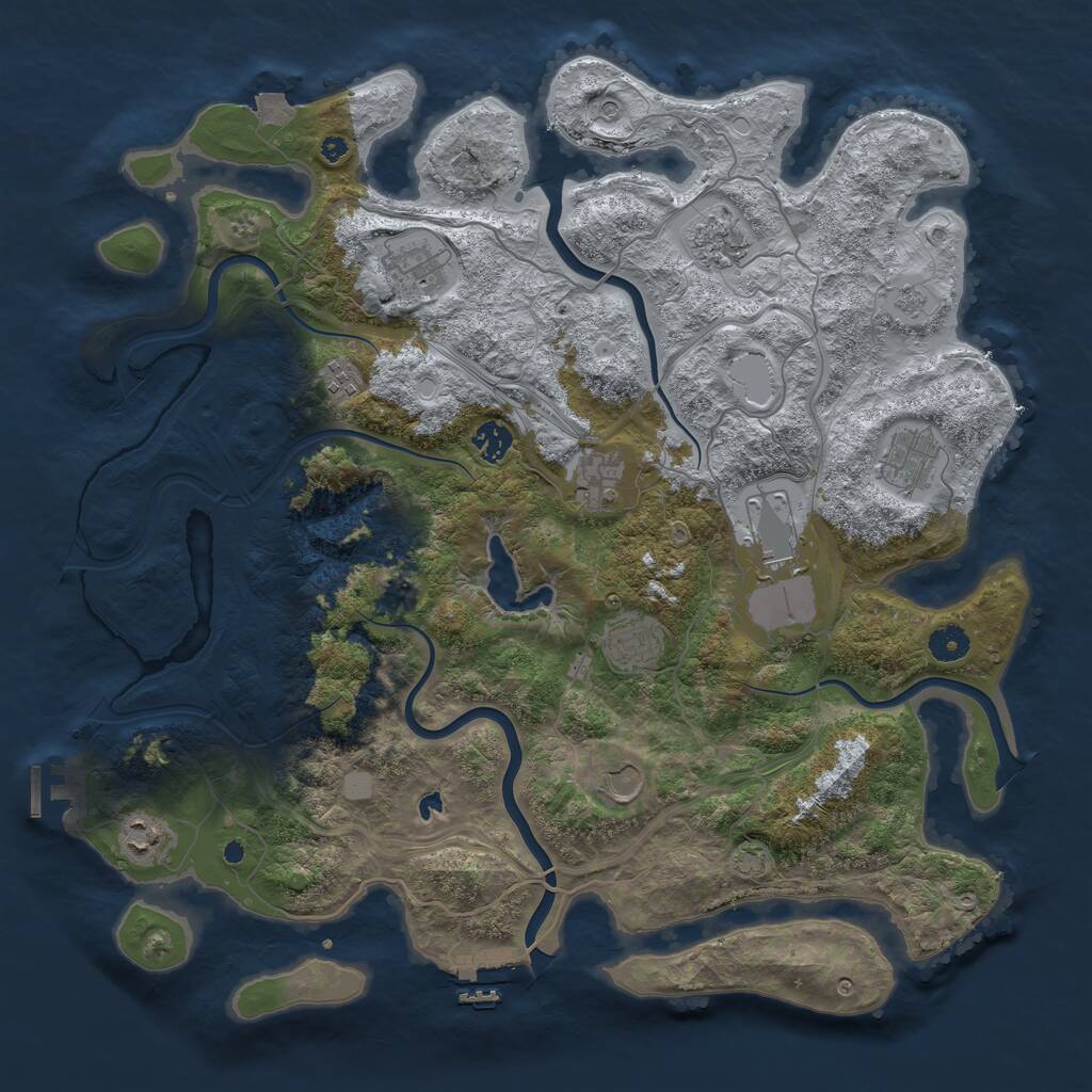 Rust Map: Procedural Map, Size: 4250, Seed: 1454582673, 16 Monuments