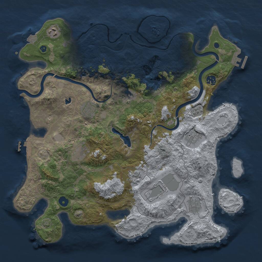 Rust Map: Procedural Map, Size: 4000, Seed: 1813022939, 16 Monuments