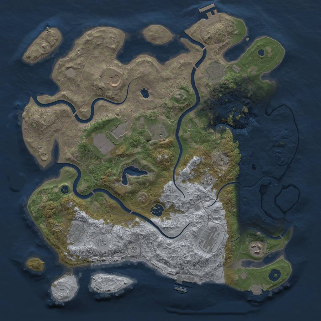 Rust Map: Procedural Map, Size: 4001, Seed: 312645, 15 Monuments