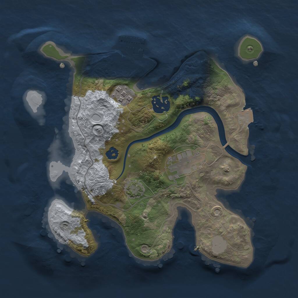 Rust Map: Procedural Map, Size: 2400, Seed: 612210167, 6 Monuments