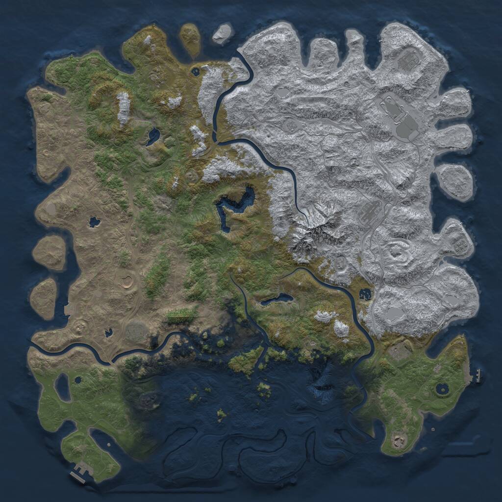 Rust Map: Procedural Map, Size: 6000, Seed: 1569163, 17 Monuments