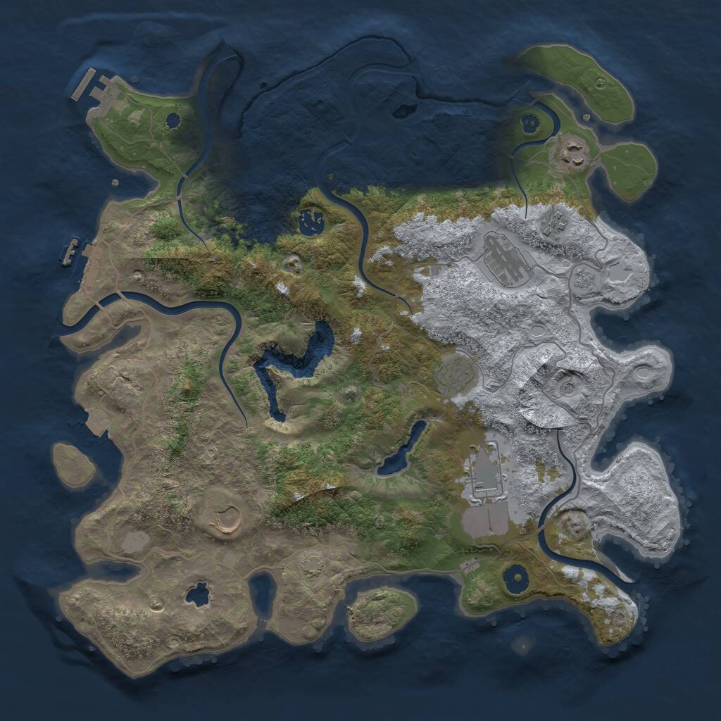 Rust Map: Procedural Map, Size: 4000, Seed: 12242142, 13 Monuments