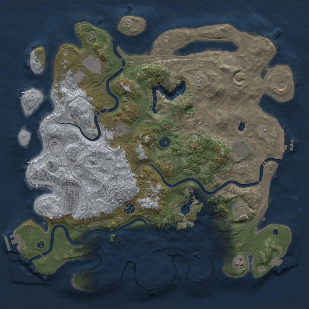 Rust Map: Procedural Map, Size: 4300, Seed: 32648, 16 Monuments