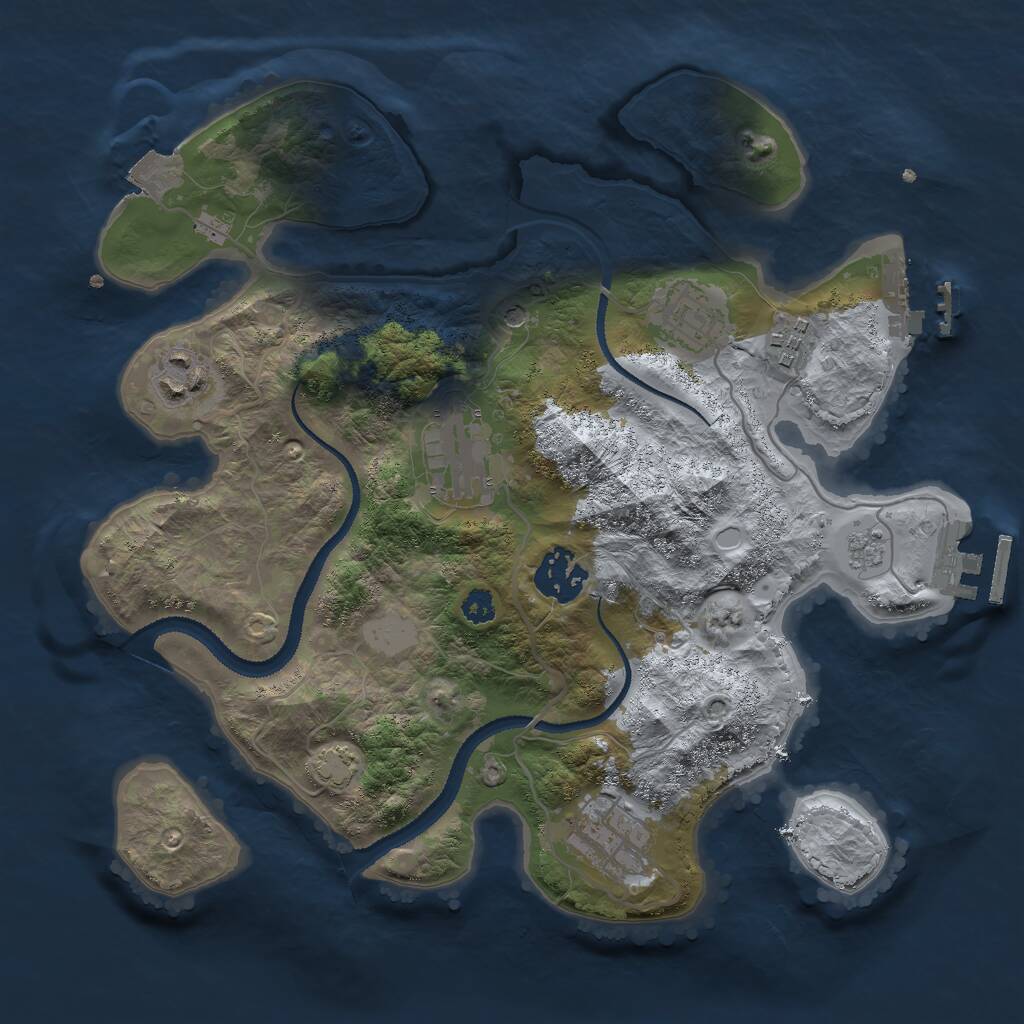 Rust Map: Procedural Map, Size: 3000, Seed: 57649, 12 Monuments