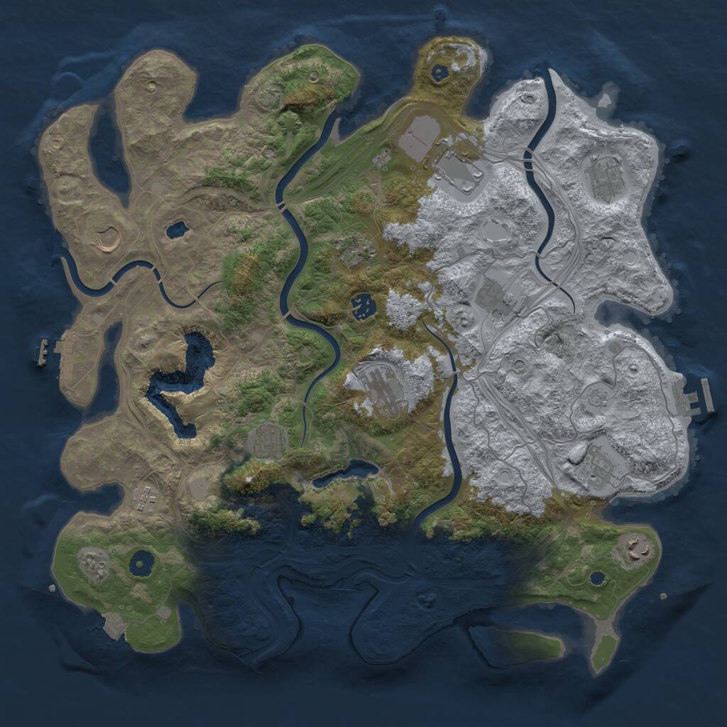 Rust Map: Procedural Map, Size: 4250, Seed: 1525215125, 17 Monuments