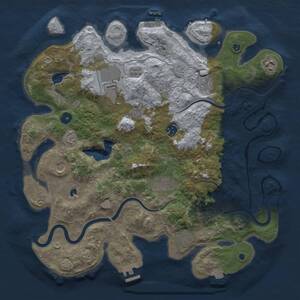 Thumbnail Rust Map: Procedural Map, Size: 4000, Seed: 32485845, 15 Monuments