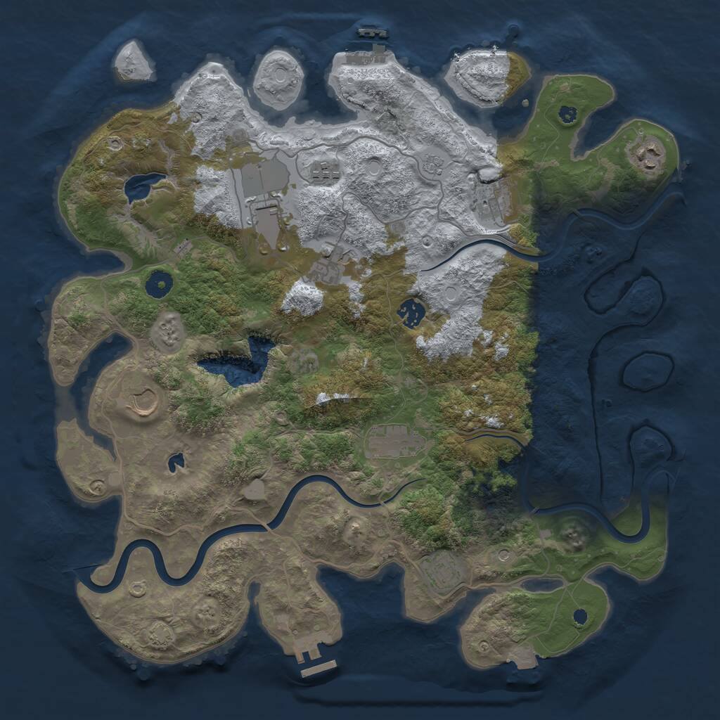 Rust Map: Procedural Map, Size: 4000, Seed: 32485845, 15 Monuments