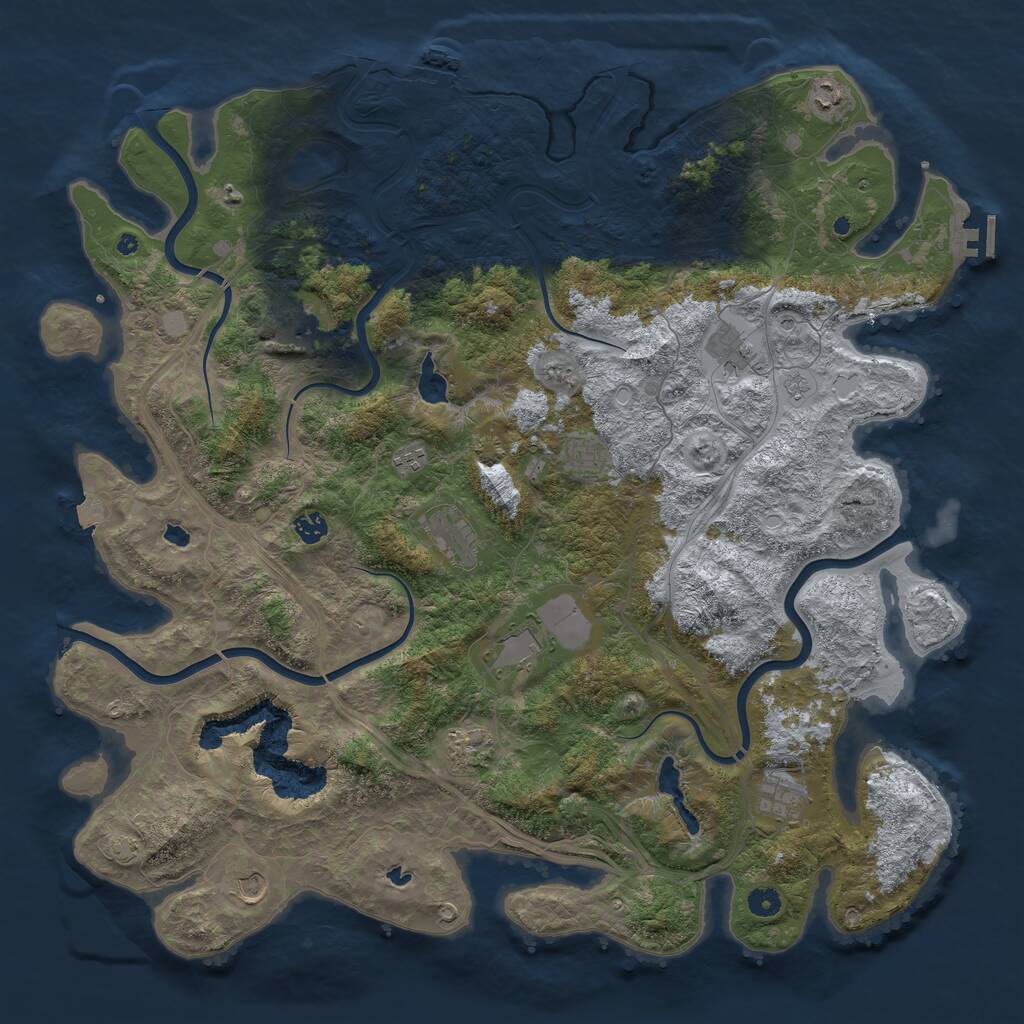 Rust Map: Procedural Map, Size: 4850, Seed: 2323, 17 Monuments