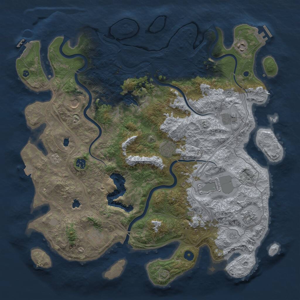 Rust Map: Procedural Map, Size: 4500, Seed: 468386074, 15 Monuments