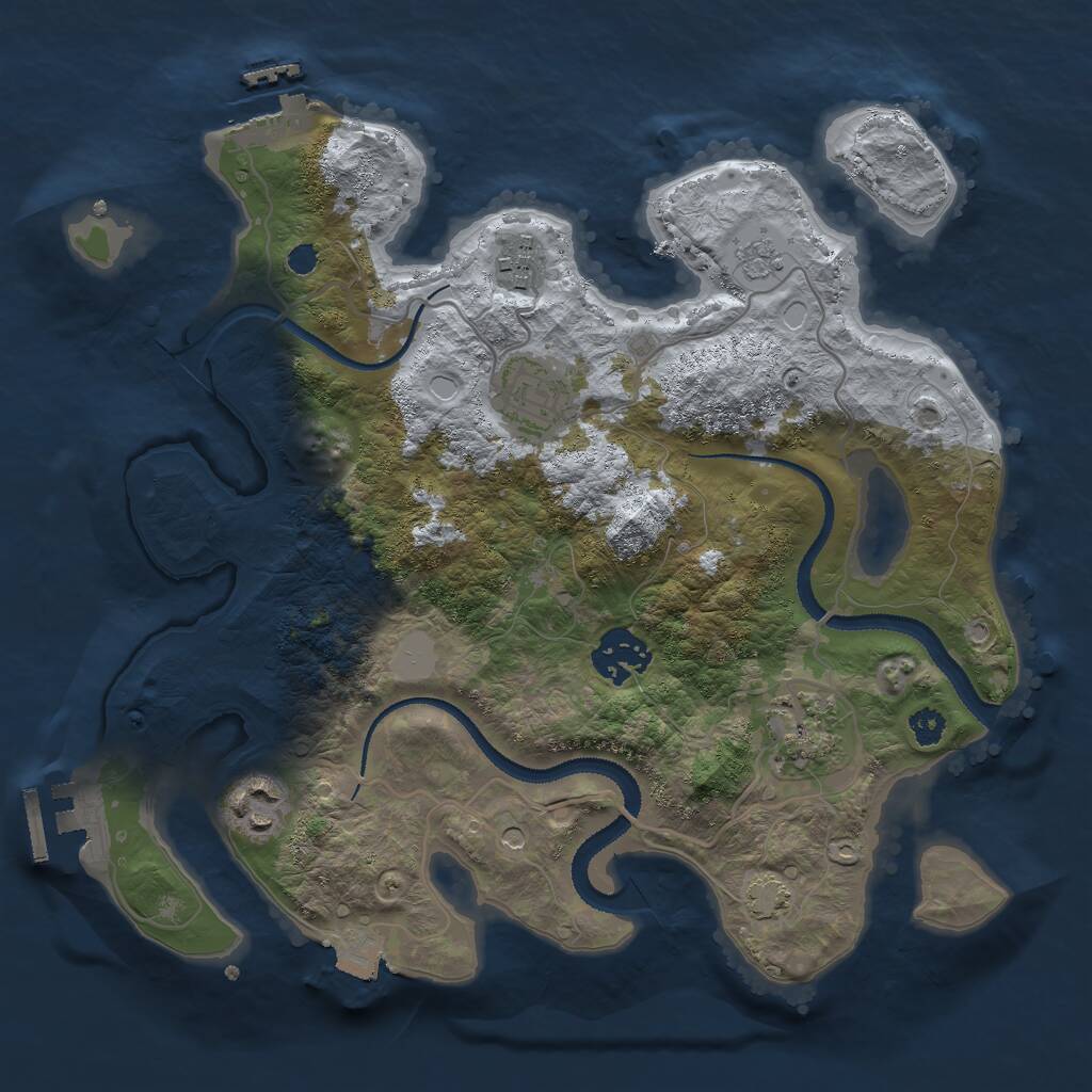 Rust Map: Procedural Map, Size: 3000, Seed: 12451, 11 Monuments