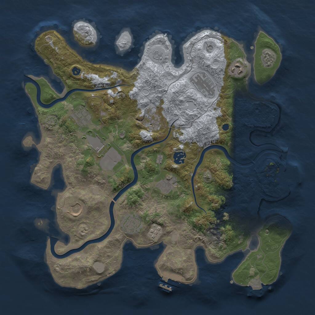 Rust Map: Procedural Map, Size: 3700, Seed: 557545, 16 Monuments