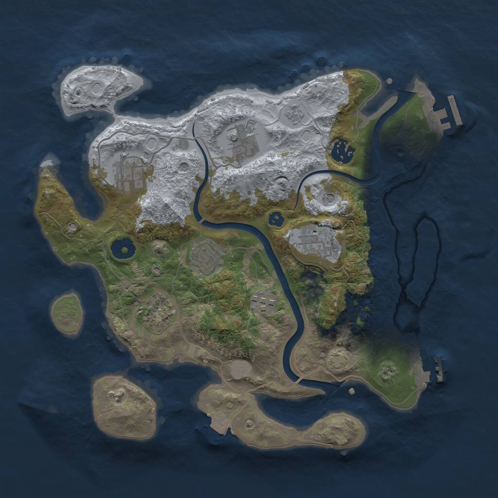 Rust Map: Procedural Map, Size: 3250, Seed: 1825525875, 13 Monuments
