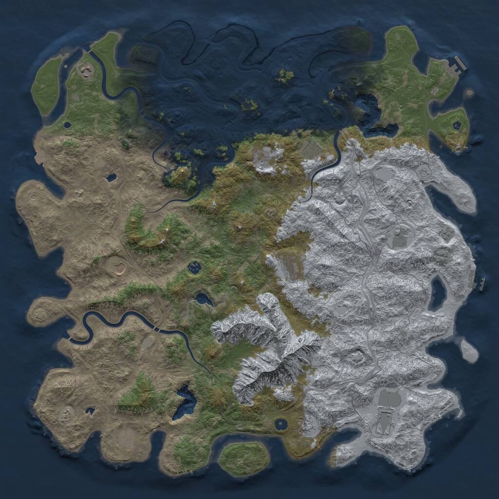 Rust Map: Procedural Map, Size: 6000, Seed: 3859, 17 Monuments