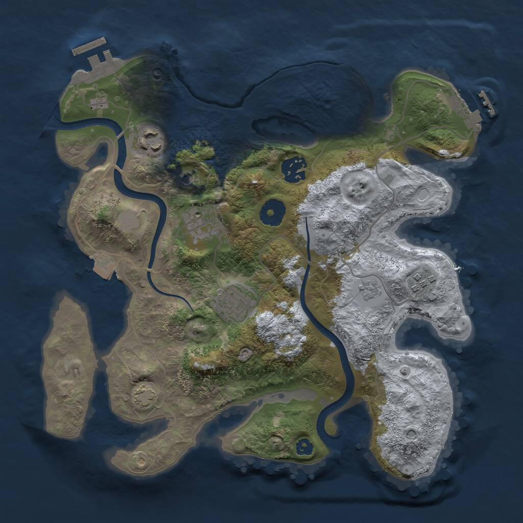 Rust Map: Procedural Map, Size: 3000, Seed: 2914073, 11 Monuments